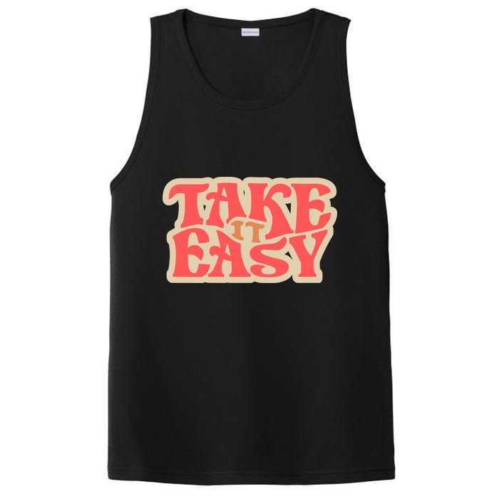Take It Easy Retro Quote PosiCharge Competitor Tank