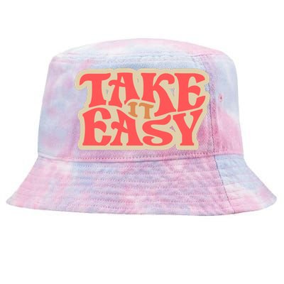 Take It Easy Retro Quote Tie-Dyed Bucket Hat