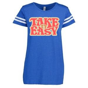 Take It Easy Retro Quote Enza Ladies Jersey Football T-Shirt