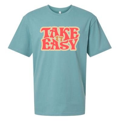 Take It Easy Retro Quote Sueded Cloud Jersey T-Shirt