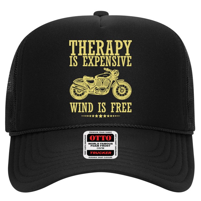 Therapy Is Expensive Wind Is Free Motorcycle Biker Trucker Hat