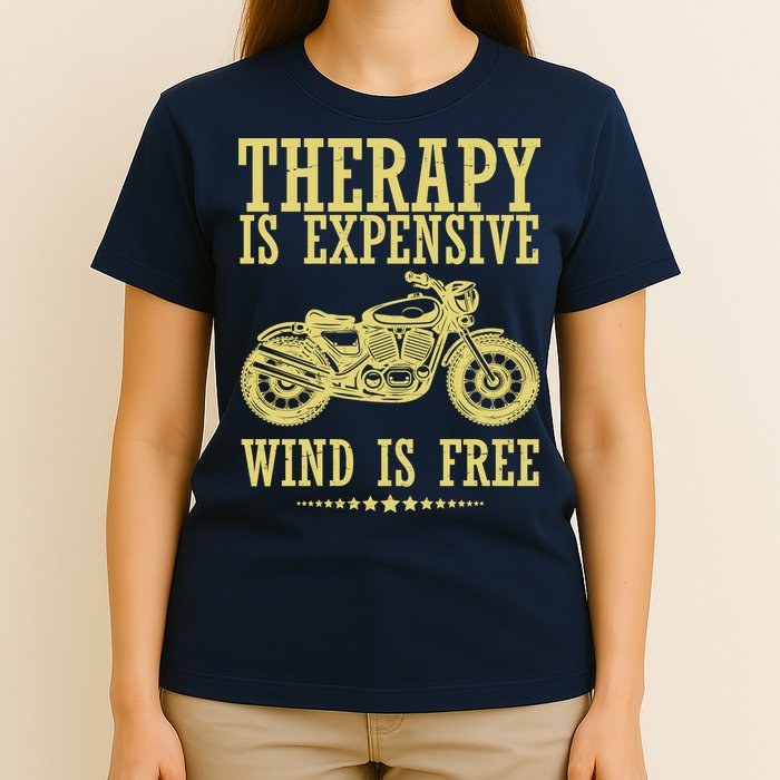 Therapy Is Expensive Wind Is Free Motorcycle Biker T-Shirt