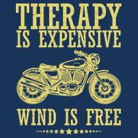 Therapy Is Expensive Wind Is Free Motorcycle Biker 7-Panel Snapback Hat