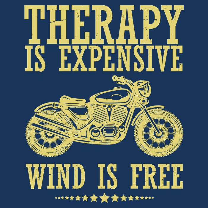 Therapy Is Expensive Wind Is Free Motorcycle Biker 7-Panel Snapback Hat