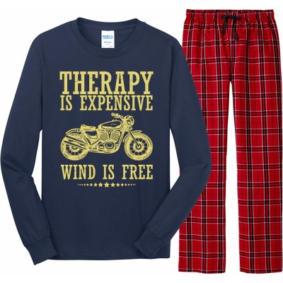 Therapy Is Expensive Wind Is Free Motorcycle Biker Long Sleeve Pajama Set