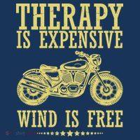 Therapy Is Expensive Wind Is Free Motorcycle Biker Flatbill Hat
