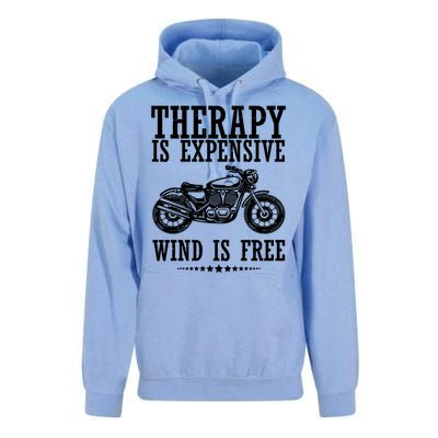 Therapy Is Expensive Wind Is Free Motorcycle Biker Unisex Surf Hoodie