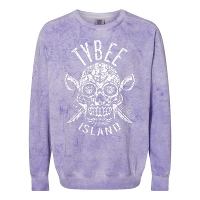 Tybee Island Florida Halloween Sugar Skull Souvenir Colorblast Crewneck Sweatshirt