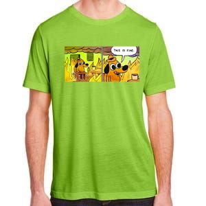 This Is Fine Meme Shirt Adult ChromaSoft Performance T-Shirt