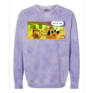 This Is Fine Meme Shirt Colorblast Crewneck Sweatshirt