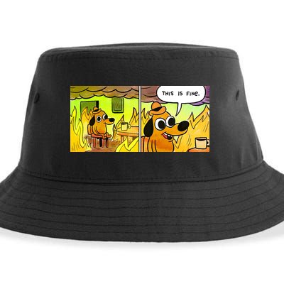 This Is Fine Meme Shirt Sustainable Bucket Hat