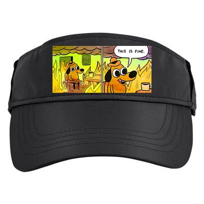 This Is Fine Meme Shirt Adult Drive Performance Visor