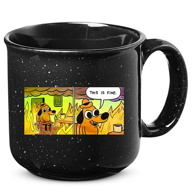 This Is Fine Meme Shirt 15oz Campfire Ceramic Mug