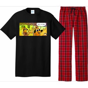 This Is Fine Meme Shirt Pajama Set