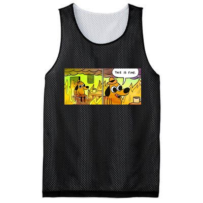 This Is Fine Meme Shirt Mesh Reversible Basketball Jersey Tank