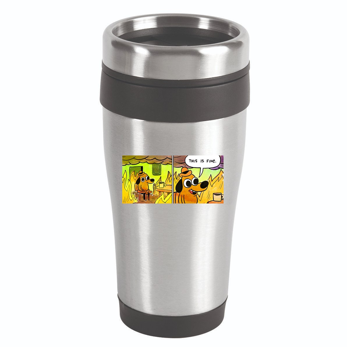 This Is Fine Meme Shirt 16oz Travel Tumbler