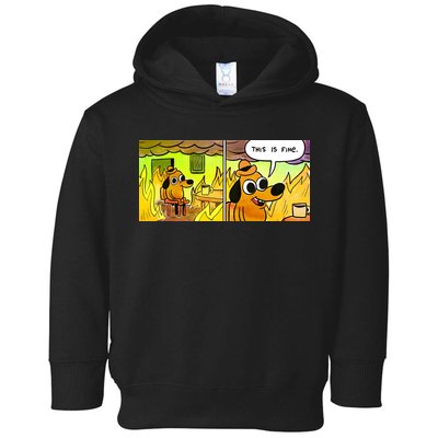 This Is Fine Meme Shirt Toddler Hoodie