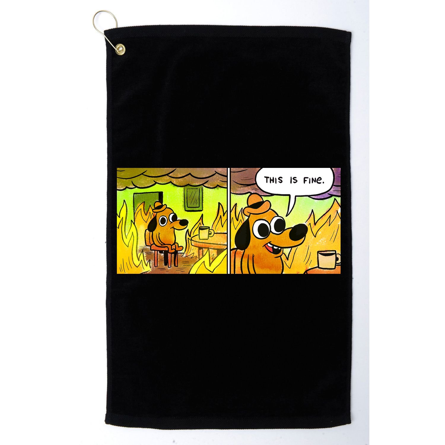 This Is Fine Meme Shirt Golf Towel