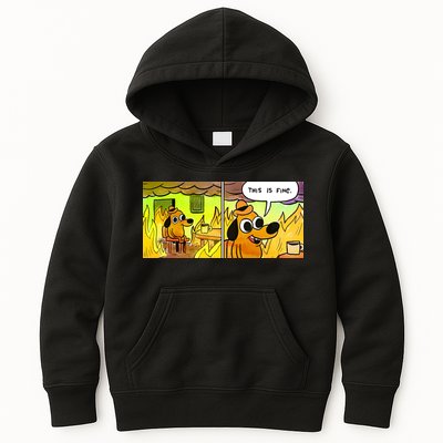 This Is Fine Meme Shirt Kids Hoodie
