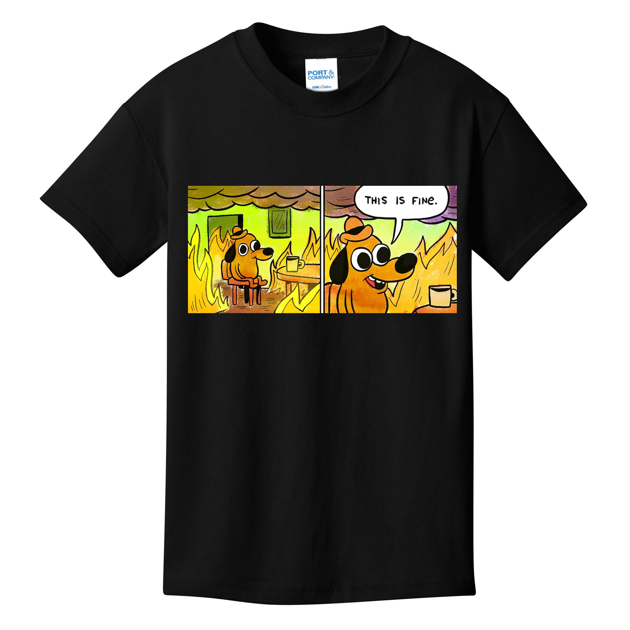 This Is Fine Meme Shirt Kids T-Shirt