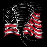 Tornado In Front Of Us Flag 7-Panel Snapback Hat