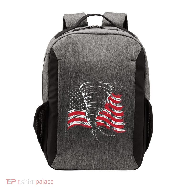 Tornado In Front Of Us Flag Vector Backpack