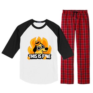 This Is Fine Raglan Sleeve Pajama Set