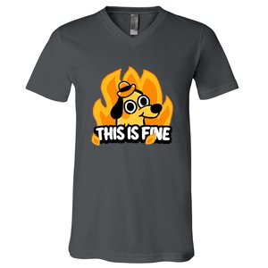 This Is Fine V-Neck T-Shirt