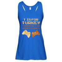 T Is For Thankful For Video Games Thanksgiving Turkey Funny Gift Ladies Essential Flowy Tank