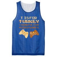 T Is For Thankful For Video Games Thanksgiving Turkey Funny Cute Gift Mesh Reversible Basketball Jersey Tank