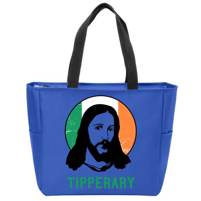 Tipperary Ireland Flag Jesus St Patricks Day Gift Zip Tote Bag