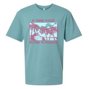 Trendy If Found Please Return To Paradise Beach Gift Sueded Cloud Jersey T-Shirt