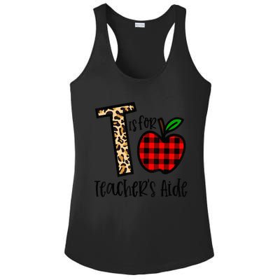 T Is For Teacher’s Aide, Back To School Teacher Gift Ladies PosiCharge Competitor Racerback Tank