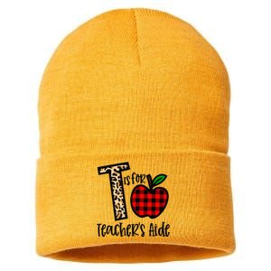 T Is For Teacher’s Aide Back To School Teacher Gift Sustainable Knit Beanie