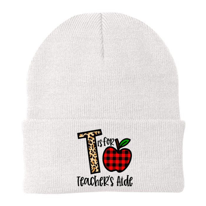 T Is For Teacher’s Aide Back To School Teacher Gift Knit Cap Winter Beanie