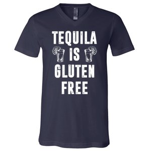 Tequila Is Gluten Free Funny V-Neck T-Shirt