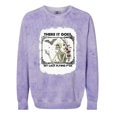 There It Goes My Last Flying F Halloween Skeleton Gift Colorblast Crewneck Sweatshirt