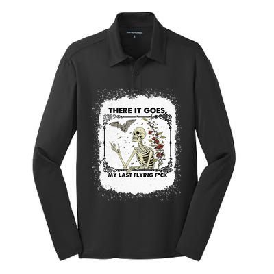 There It Goes My Last Flying F Halloween Skeleton Gift Silk Touch Performance Long Sleeve Polo