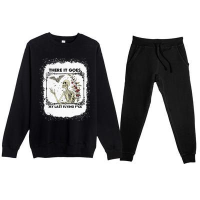 There It Goes My Last Flying F Halloween Skeleton Gift Premium Crewneck Sweatsuit Set