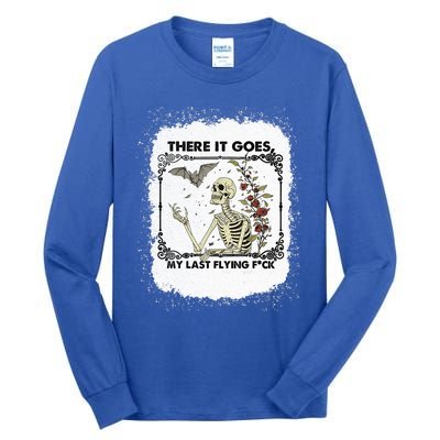 There It Goes My Last Flying F Halloween Skeleton Gift Tall Long Sleeve T-Shirt