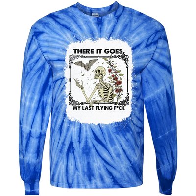 There It Goes My Last Flying F Halloween Skeleton Gift Tie-Dye Long Sleeve Shirt