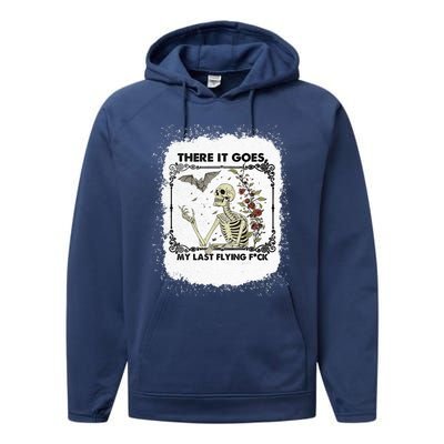 There It Goes My Last Flying F Halloween Skeleton Gift Performance Fleece Hoodie