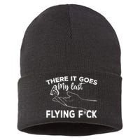 There It Goes My Last Flying Fuck Adult Humor Sarcastic Sustainable Knit Beanie