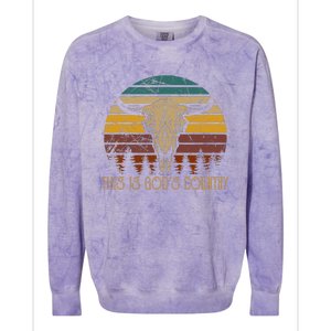 This Is GodS Music Country Bull Skulls Western Howdy Colorblast Crewneck Sweatshirt