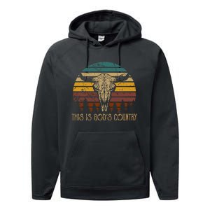 This Is GodS Music Country Bull Skulls Western Howdy Performance Fleece Hoodie