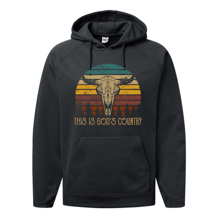 This Is GodS Music Country Bull Skulls Western Howdy Performance Fleece Hoodie