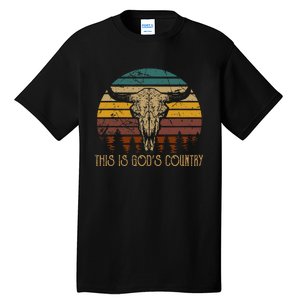 This Is GodS Music Country Bull Skulls Western Howdy Tall T-Shirt