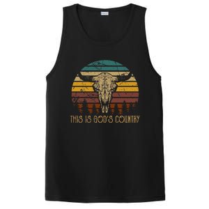 This Is GodS Music Country Bull Skulls Western Howdy PosiCharge Competitor Tank