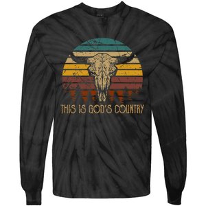 This Is GodS Music Country Bull Skulls Western Howdy Tie-Dye Long Sleeve Shirt