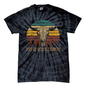 This Is GodS Music Country Bull Skulls Western Howdy Tie-Dye T-Shirt